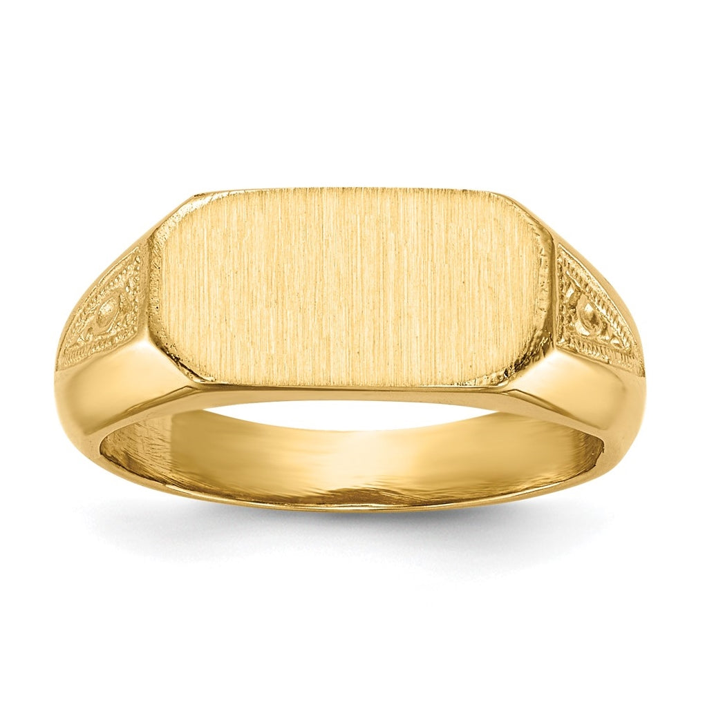 14K Yellow Gold 6.0x12.5mm Closed Back Signet Ring