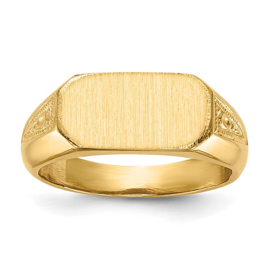 14K Yellow Gold 6.0x12.5mm Closed Back Signet Ring