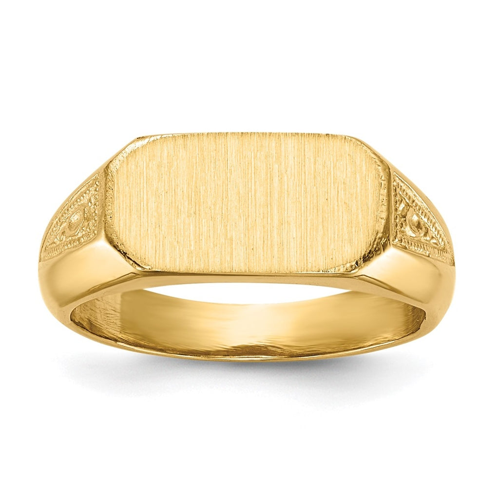 14k Yellow Gold 12.5x6.0mm Closed Back Signet Ring