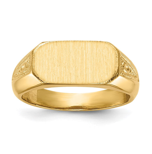 14k Yellow Gold 12.5x6.0mm Closed Back Signet Ring