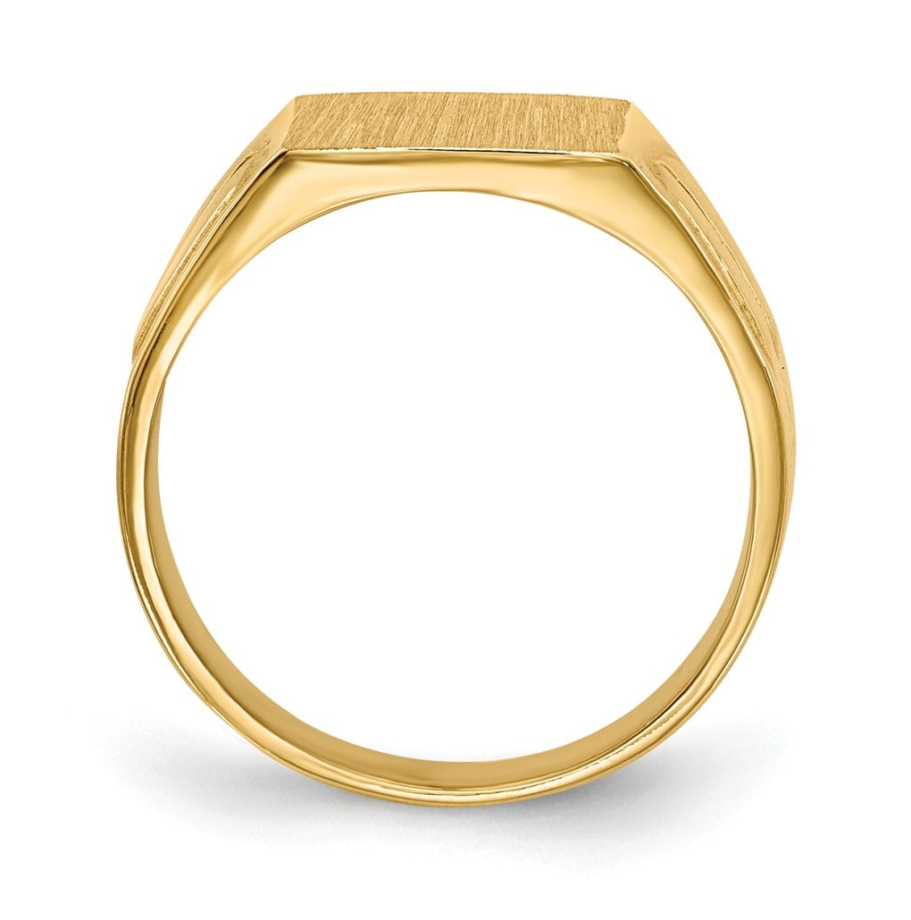 14k Yellow Gold 9.0x7.5mm Closed Back Signet Ring