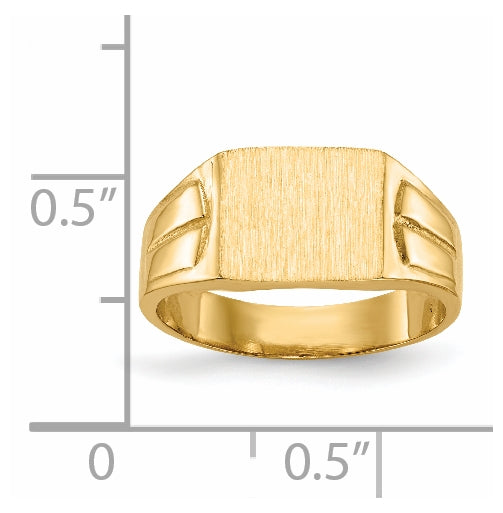 14K Yellow Gold 7.5x9.0mm Closed Back Signet Ring
