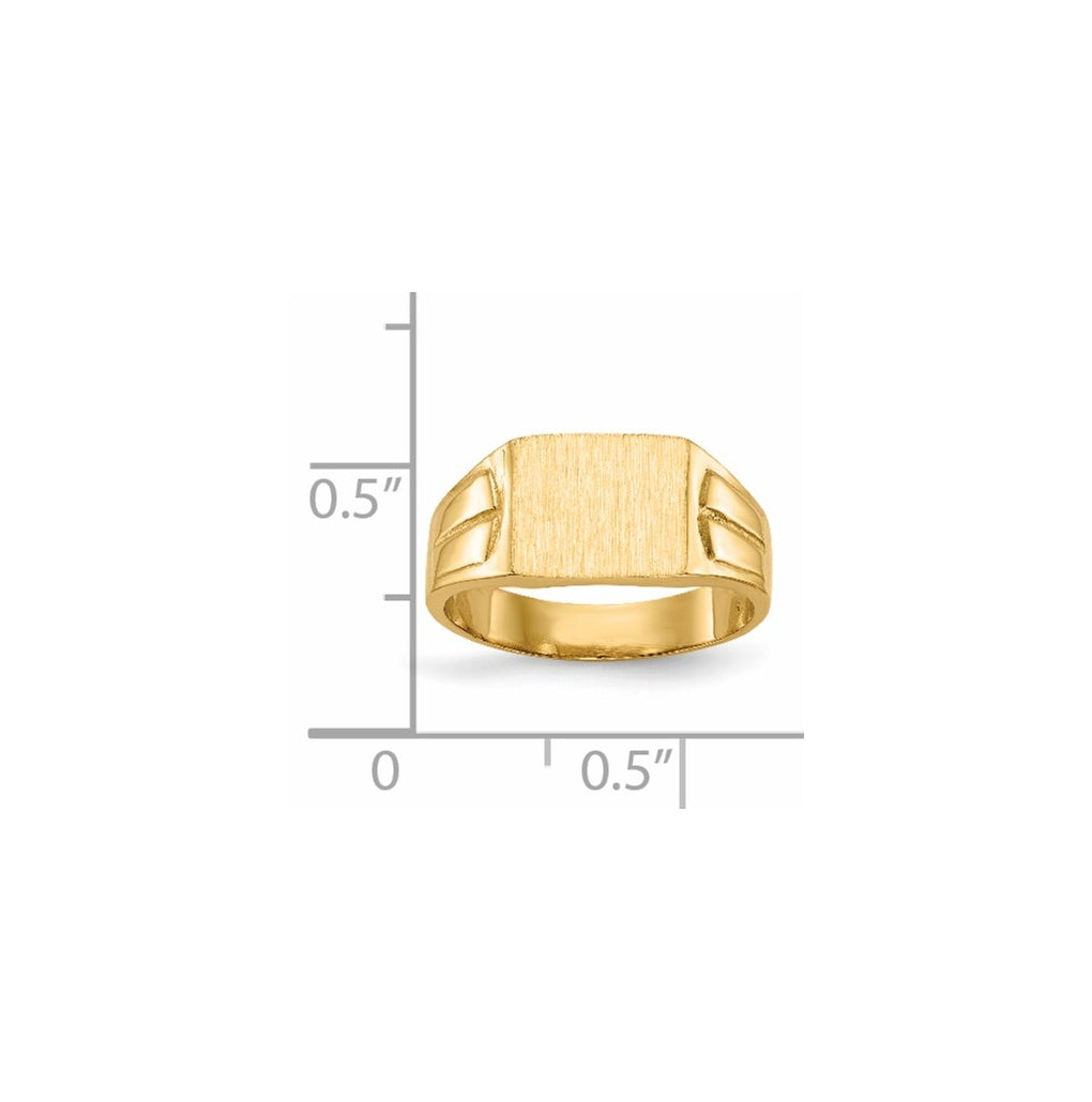 14k Yellow Gold 9.0x7.5mm Closed Back Signet Ring