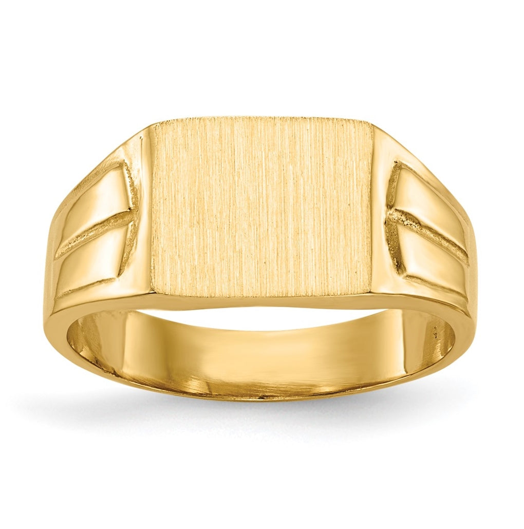 14K Yellow Gold 7.5x9.0mm Closed Back Signet Ring