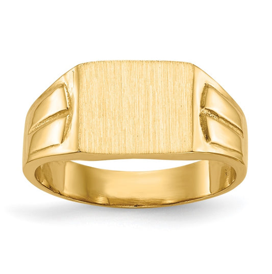 14K Yellow Gold 7.5x9.0mm Closed Back Signet Ring