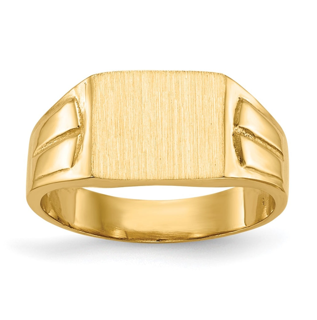 14k Yellow Gold 9.0x7.5mm Closed Back Signet Ring