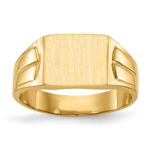 14k Yellow Gold 9.0x7.5mm Closed Back Signet Ring