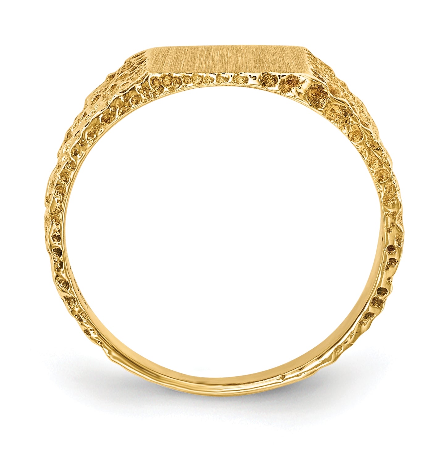 14K Yellow Gold 7.0x8.0mm Open Back Signet Ring