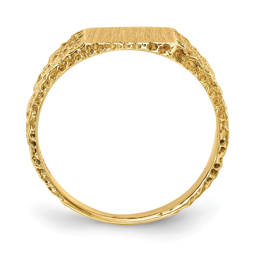 14k Yellow Gold 8.0x7.0mm Open Back Signet Ring