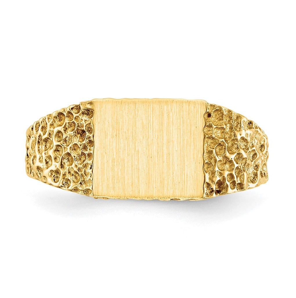 14k Yellow Gold 8.0x7.0mm Open Back Signet Ring