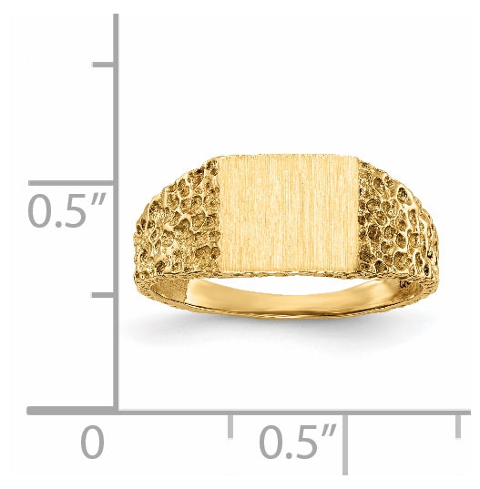 14K Yellow Gold 7.0x8.0mm Open Back Signet Ring