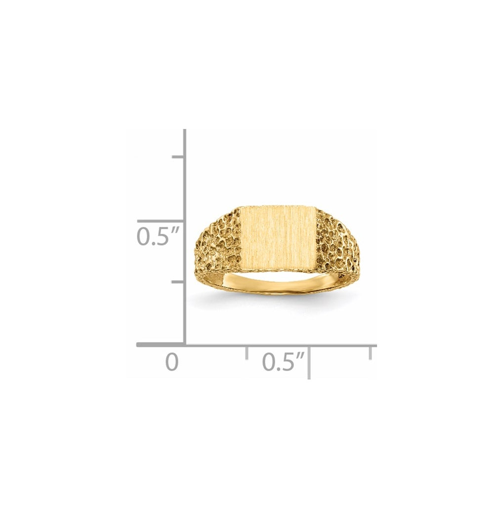 14k Yellow Gold 8.0x7.0mm Open Back Signet Ring