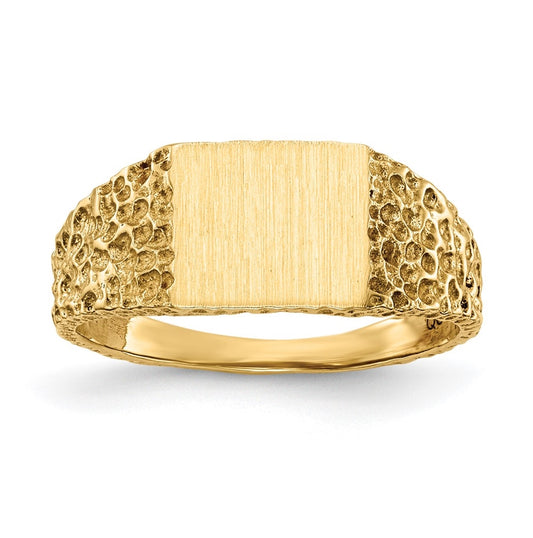 14K Yellow Gold 7.0x8.0mm Open Back Signet Ring