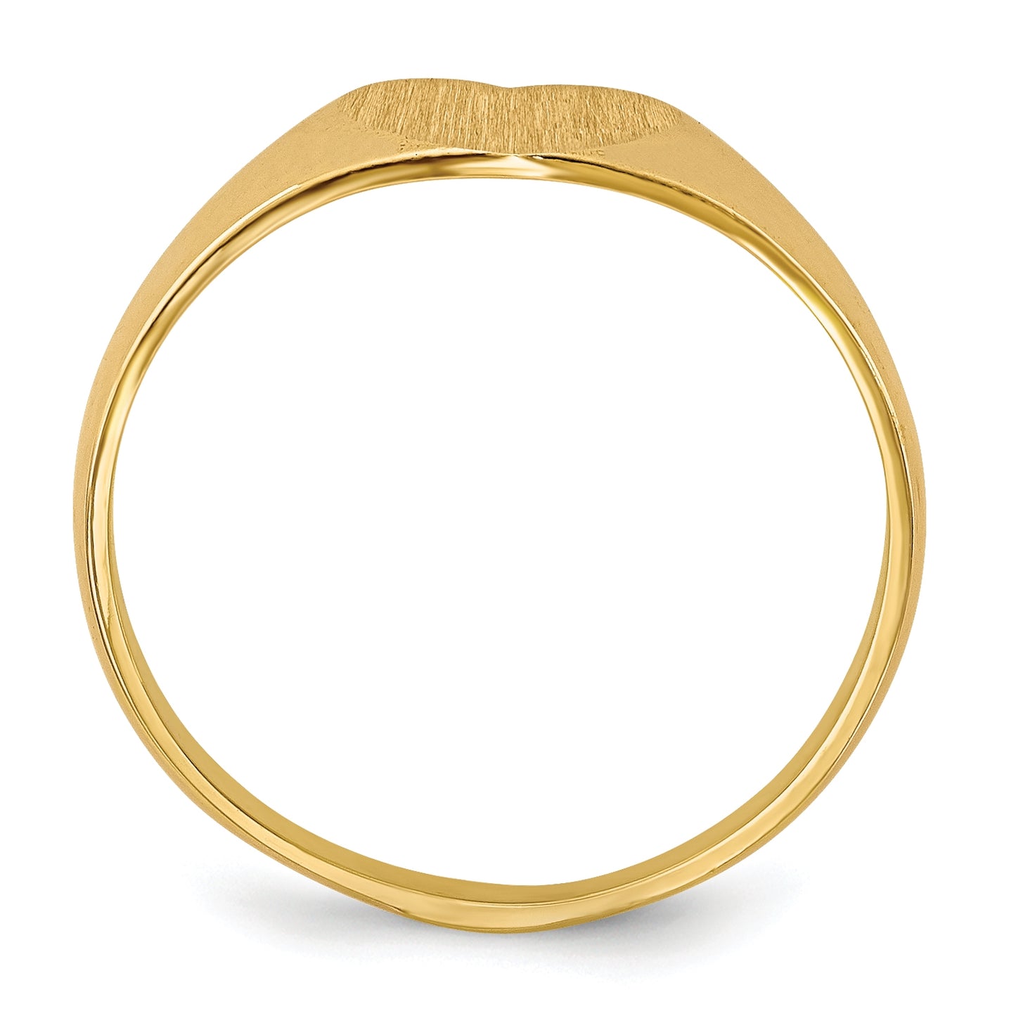 14K Yellow Gold 6.5x8.0mm Closed Back Heart Signet Ring