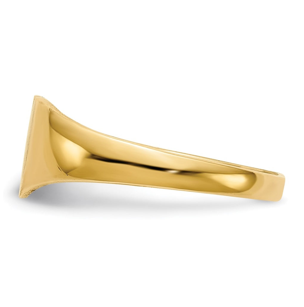 14k Yellow Gold 8.0x6.5mm Closed Back Heart Signet Ring