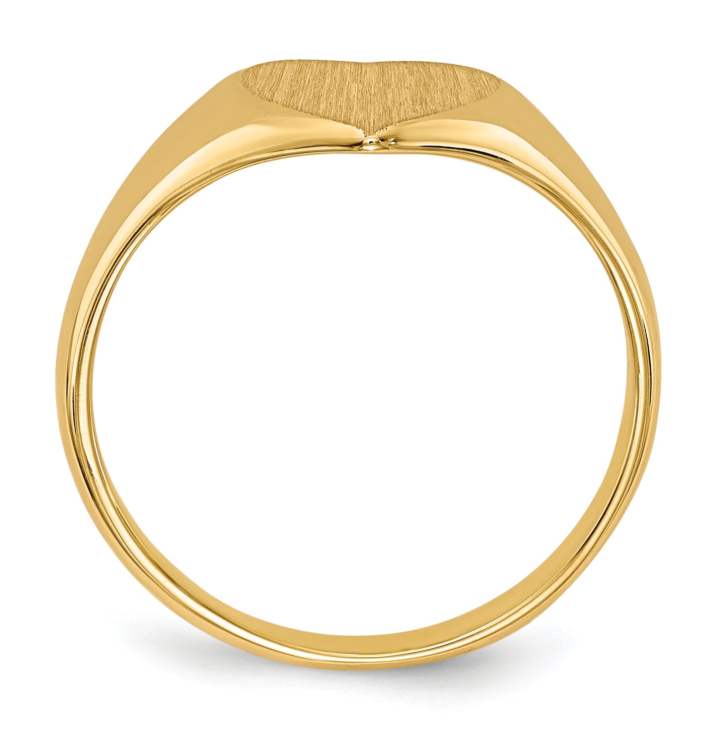 14K Yellow Gold 9.0x9.0mm Closed Back Heart Signet Ring