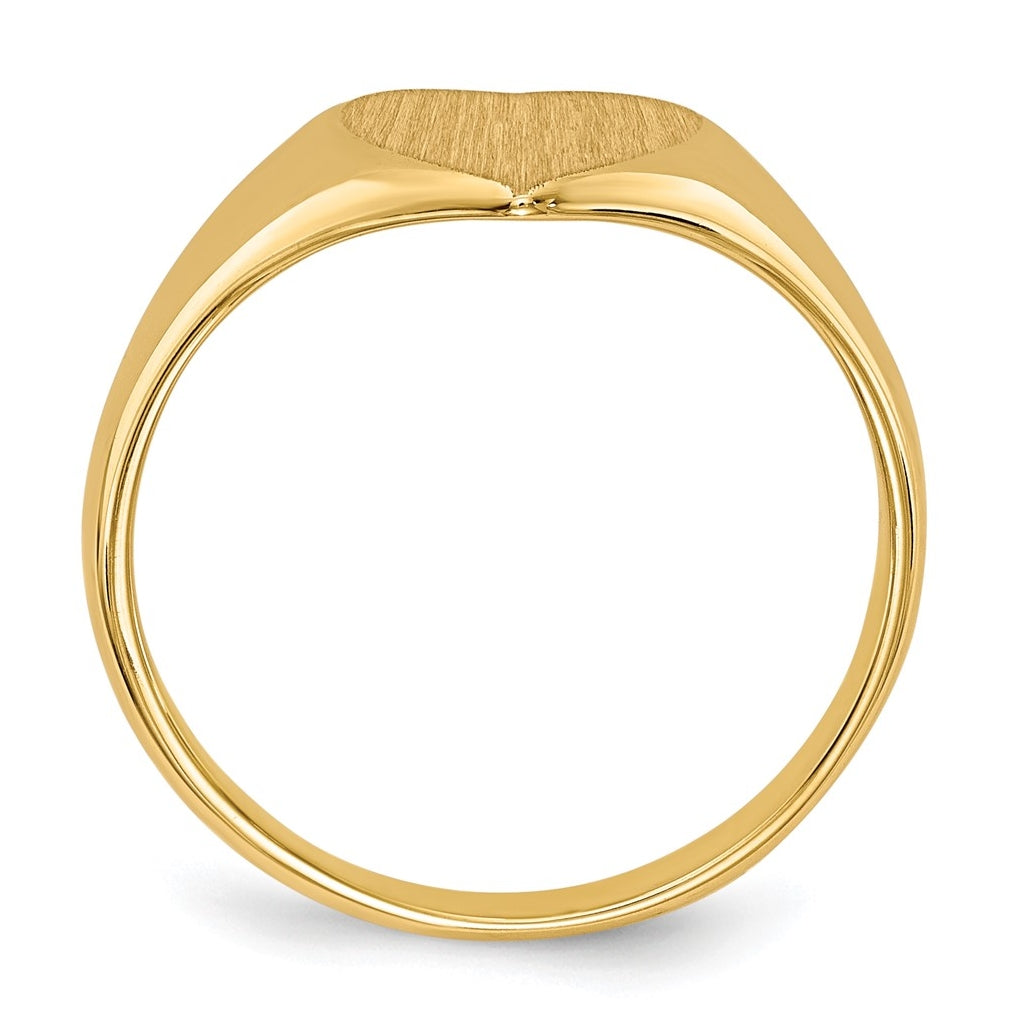 14k Yellow Gold 9.0x9.0mm Closed Back Heart Signet Ring