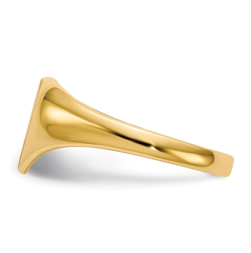 14k Yellow Gold 9.0x9.0mm Closed Back Heart Signet Ring