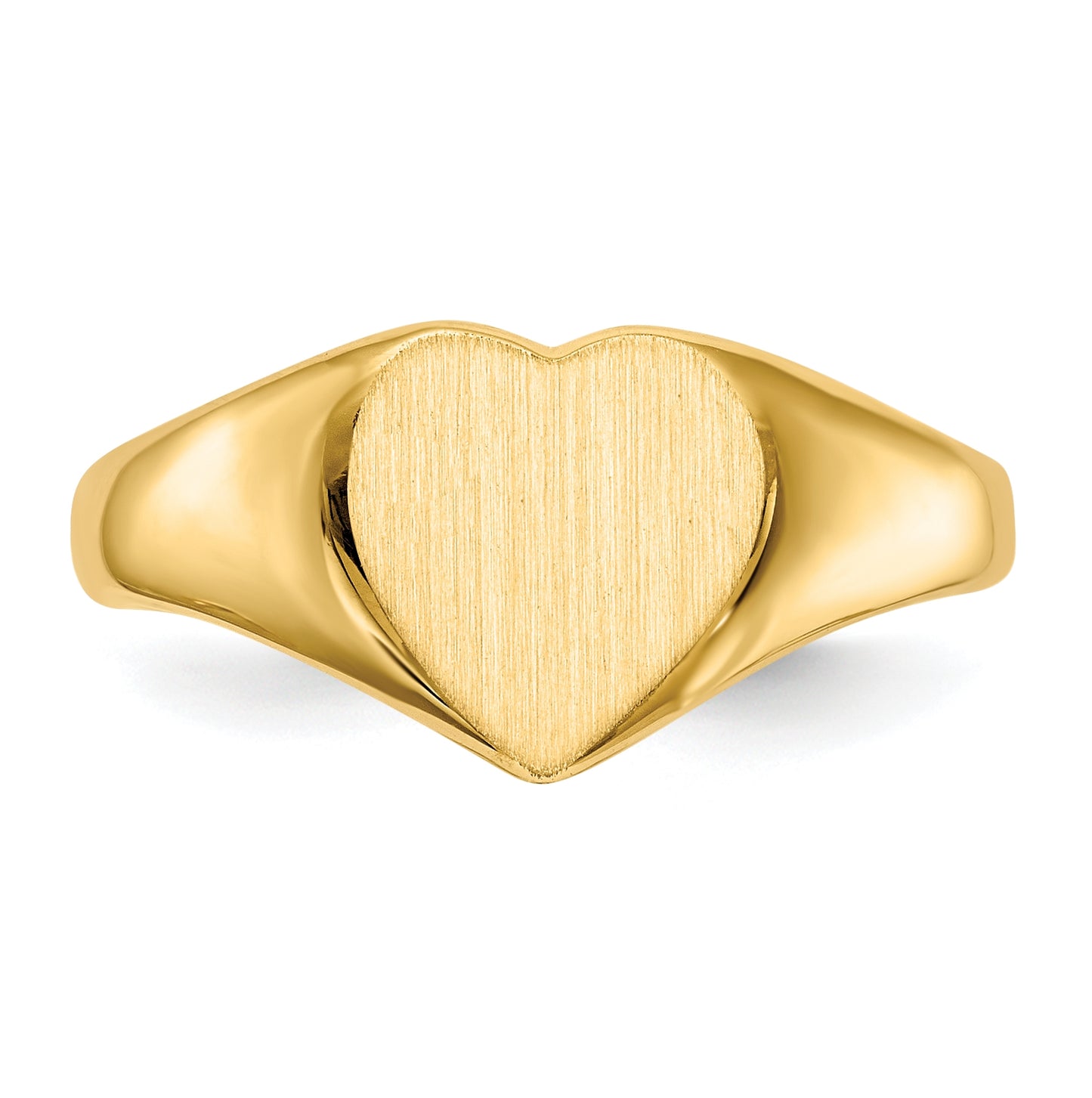 14K Yellow Gold 9.0x9.0mm Closed Back Heart Signet Ring