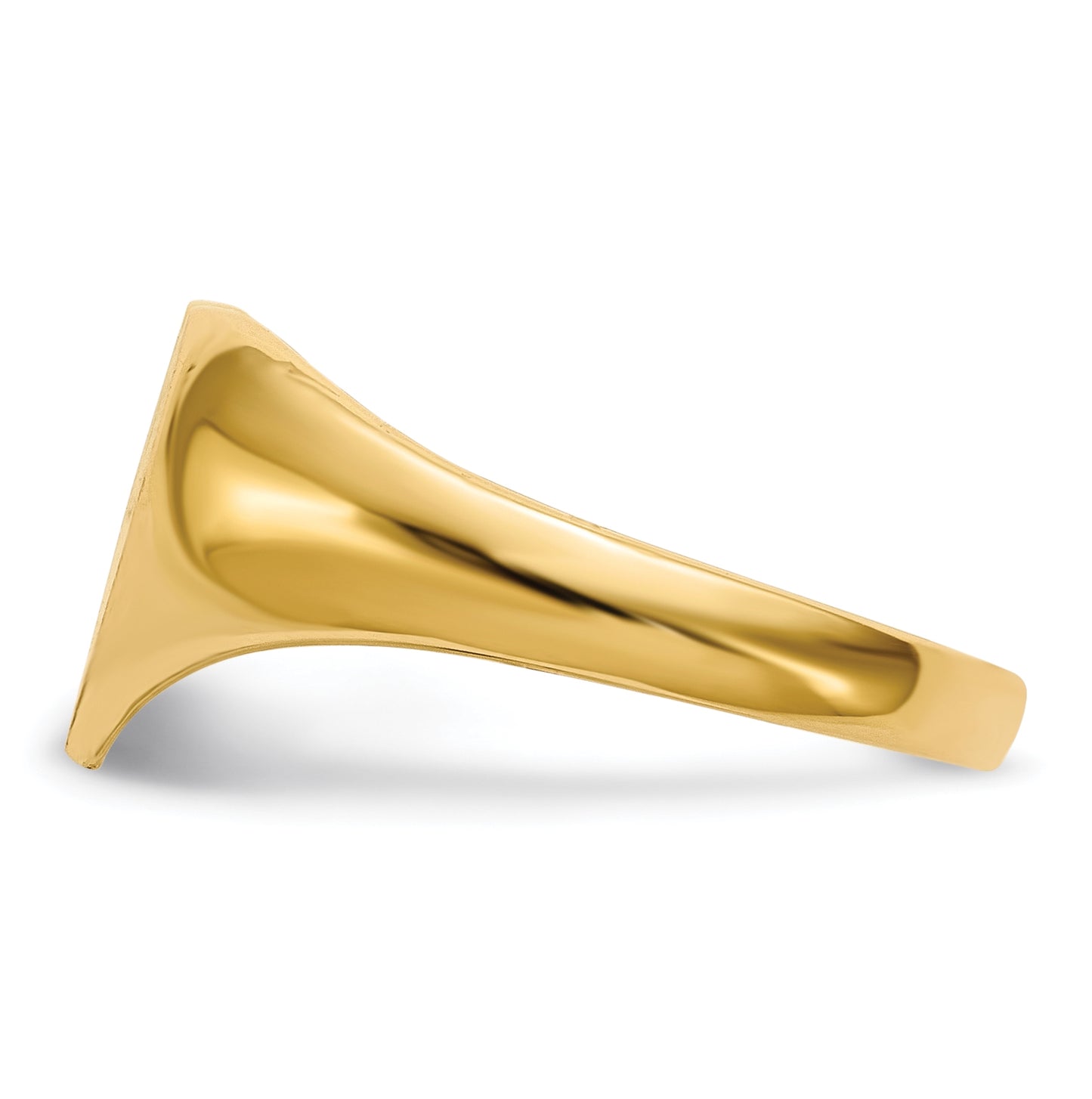 14K Yellow Gold 9.0x9.0mm Open Back Heart Signet Ring