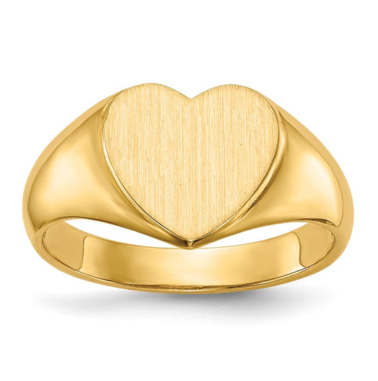 10k Yellow Gold 9.5x9.5mm Open Back Heart Signet Ring