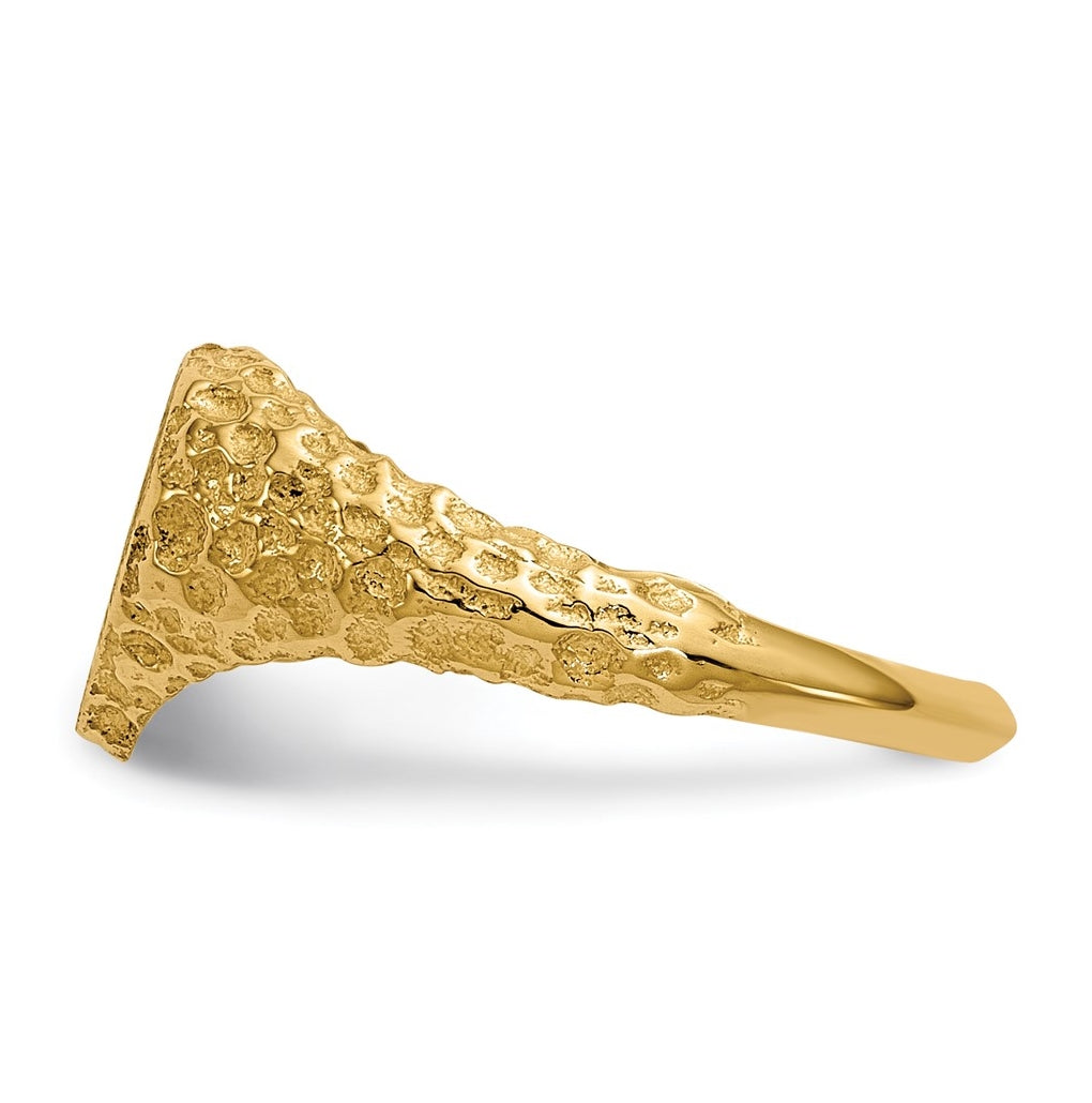 14k Yellow Gold 8.0x7.5mm Open Back Heart Signet Ring