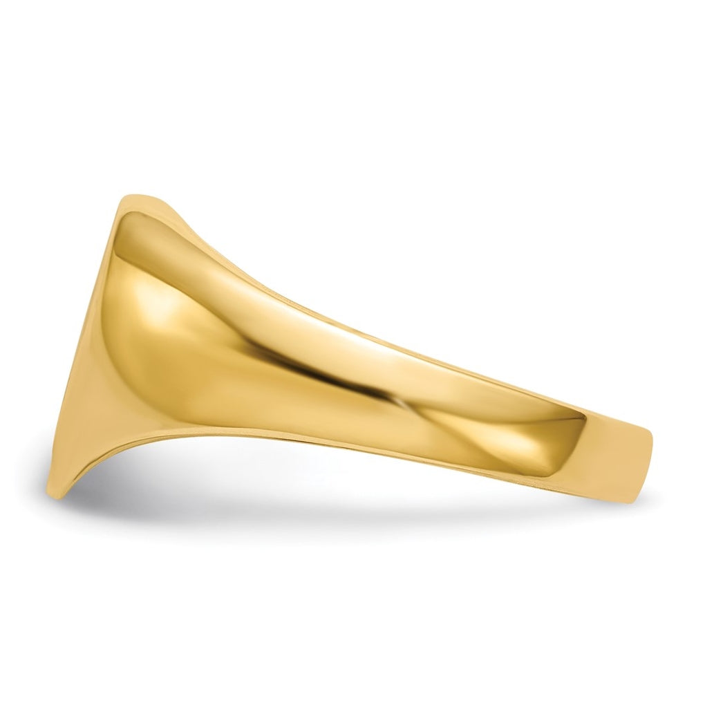 14k Yellow Gold .005ct. Diamond Closed Back 9.0x9.0mm Heart Signet Ring