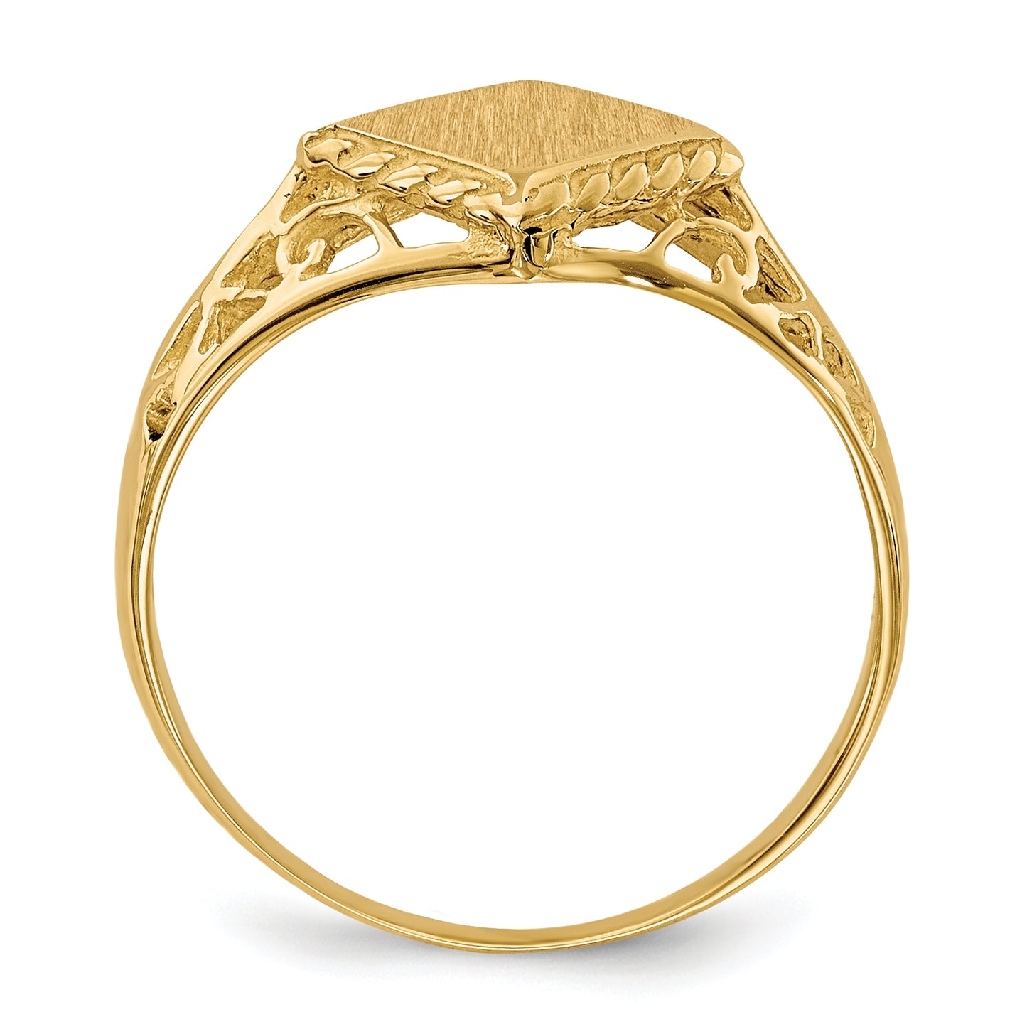 14K Yellow Gold 8.0x8.5mm Open Back Signet Ring