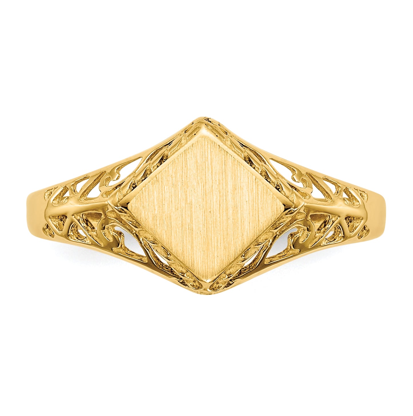 14K Yellow Gold 8.0x8.5mm Open Back Signet Ring