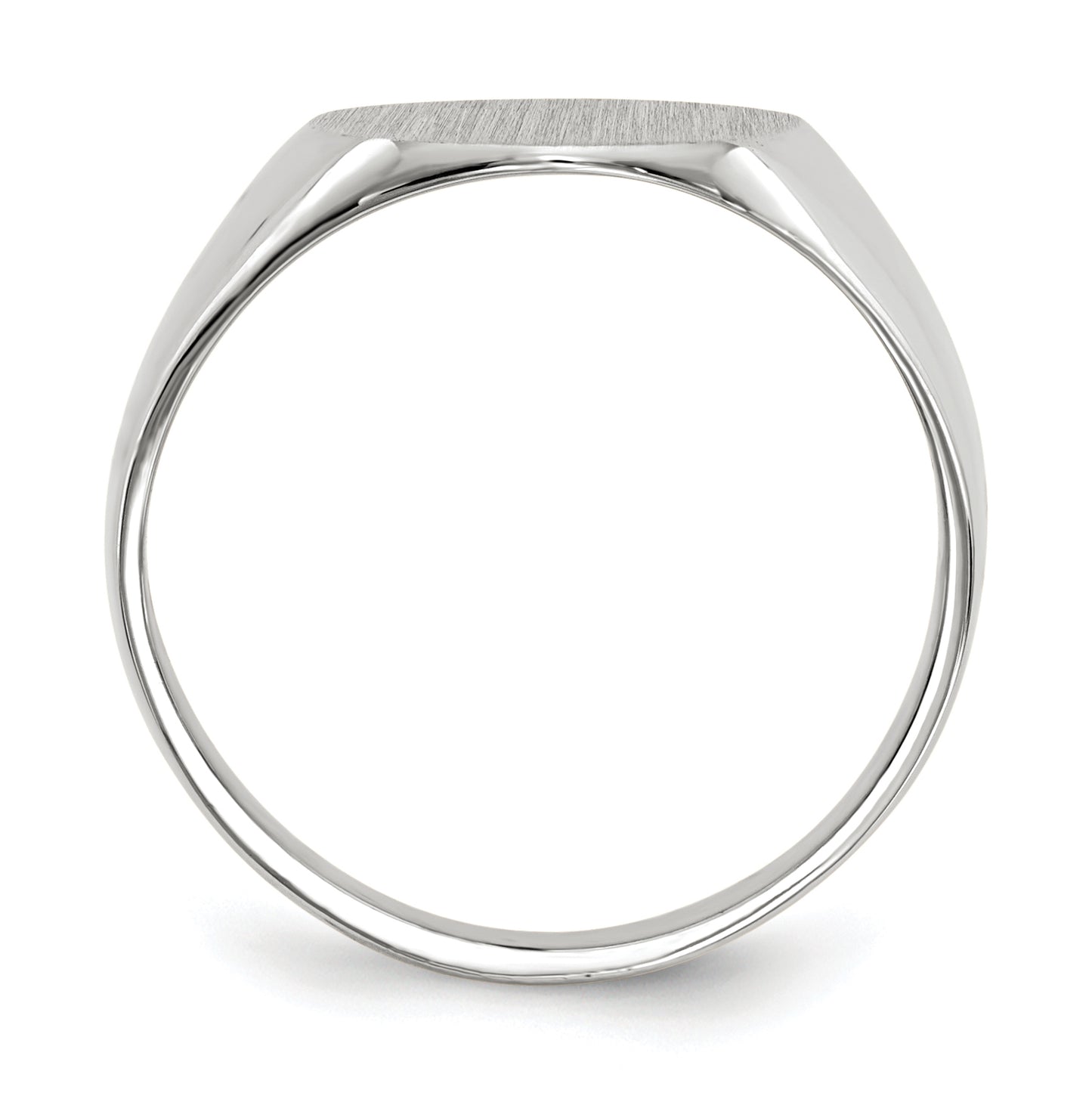 10k White Gold 12.5x12.0mm Closed Back Signet Ring