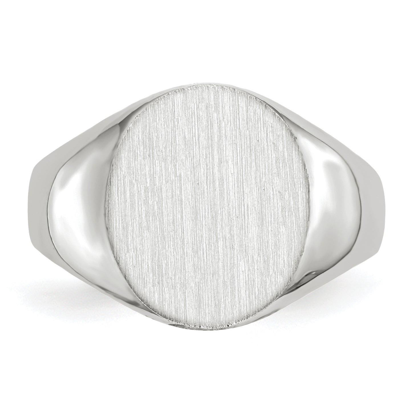 10k White Gold 12.5x12.0mm Closed Back Signet Ring