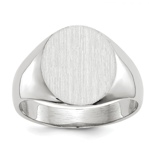 10k White Gold 12.5x12.0mm Closed Back Signet Ring