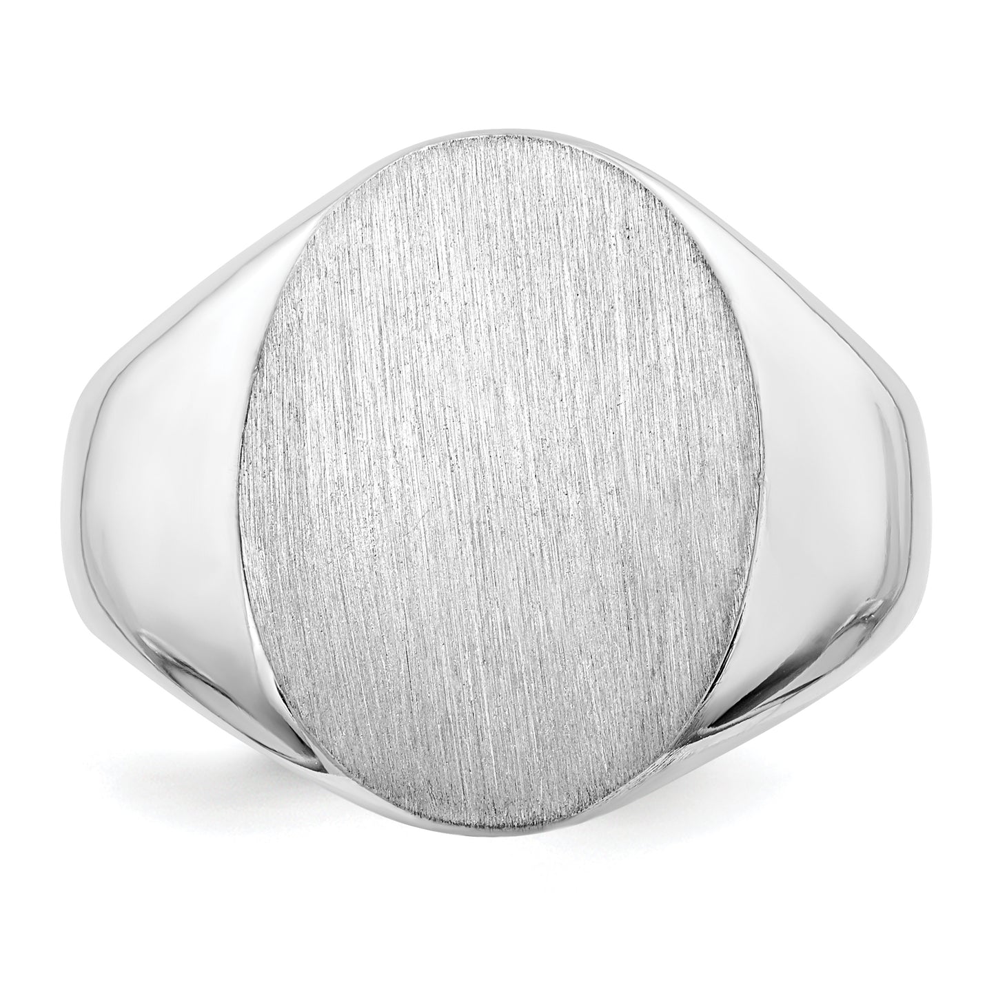 10k White Gold 18.0x14.5mm Open Back Men's Signet Ring