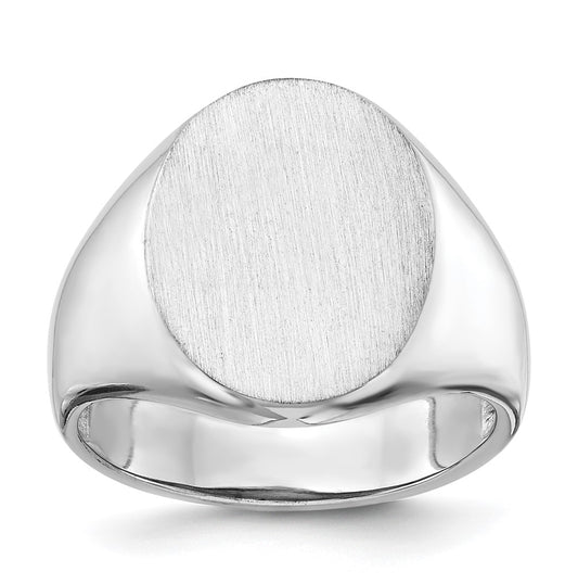 10k White Gold 18.0x14.5mm Open Back Men's Signet Ring