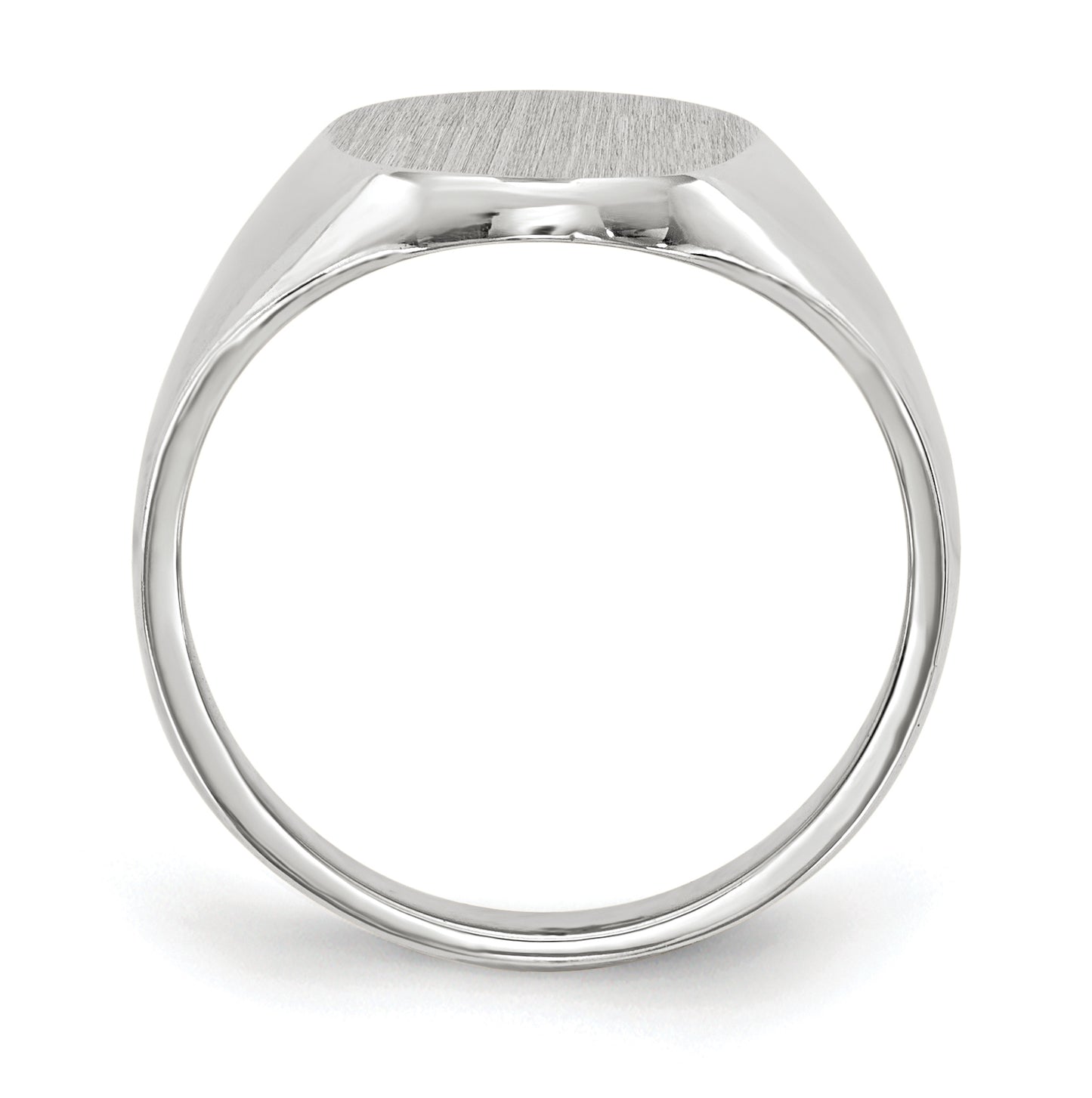 10k White Gold 11.5x8.0mm Closed Back Signet Ring