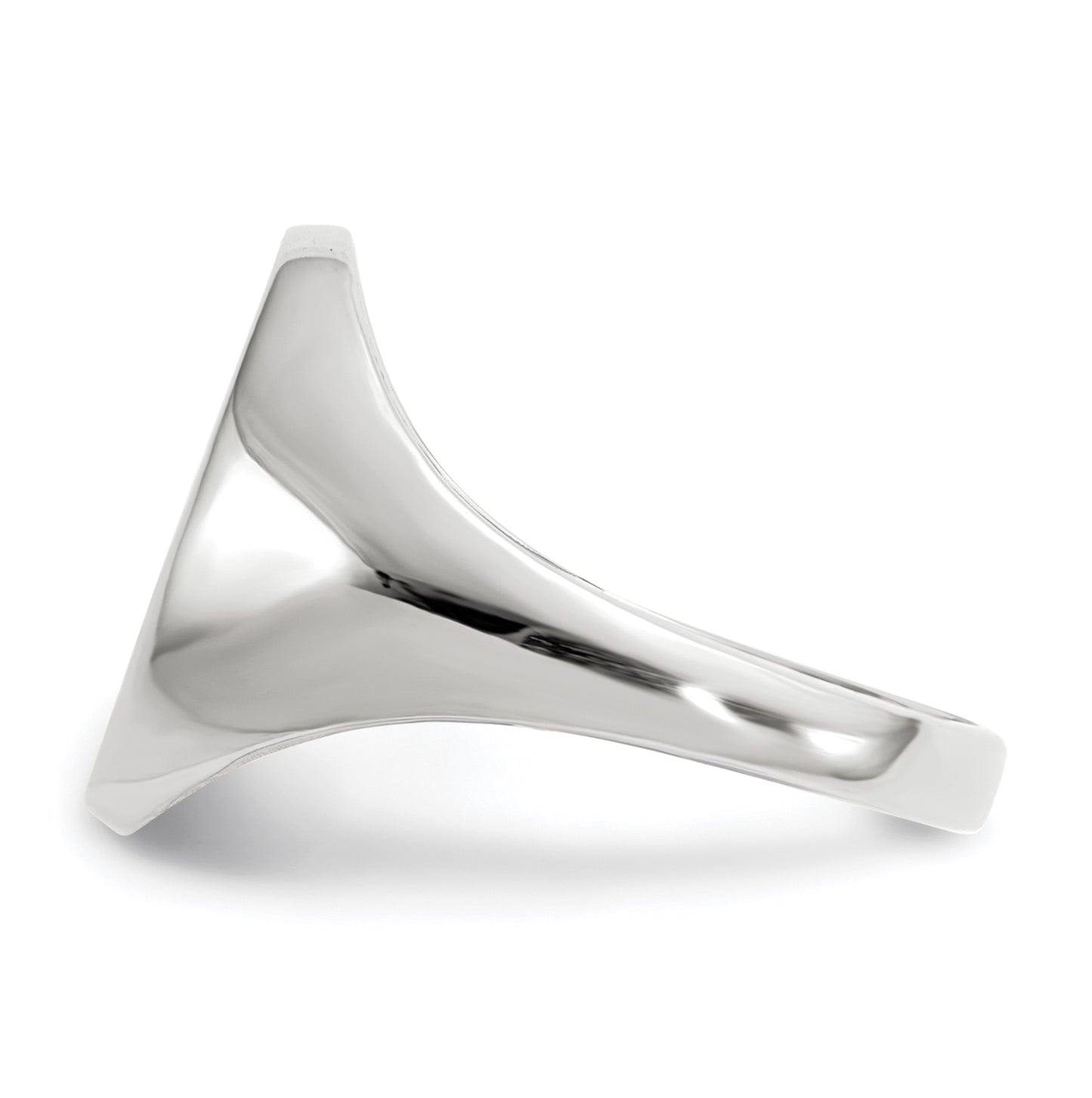 10k White Gold 11.5x8.0mm Closed Back Signet Ring
