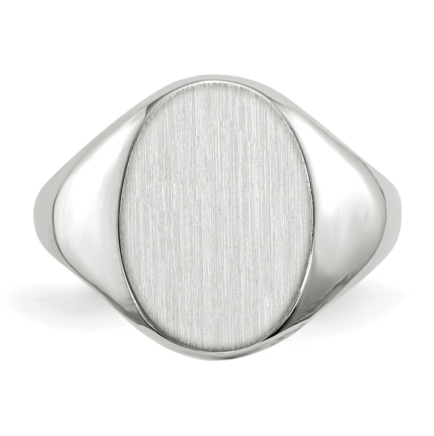 10k White Gold 11.5x8.0mm Closed Back Signet Ring