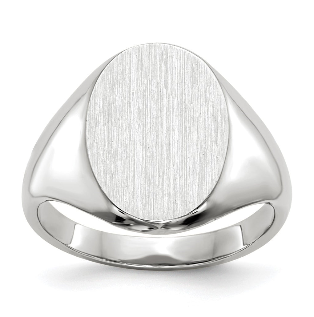 10k White Gold 11.5x8.0mm Closed Back Signet Ring
