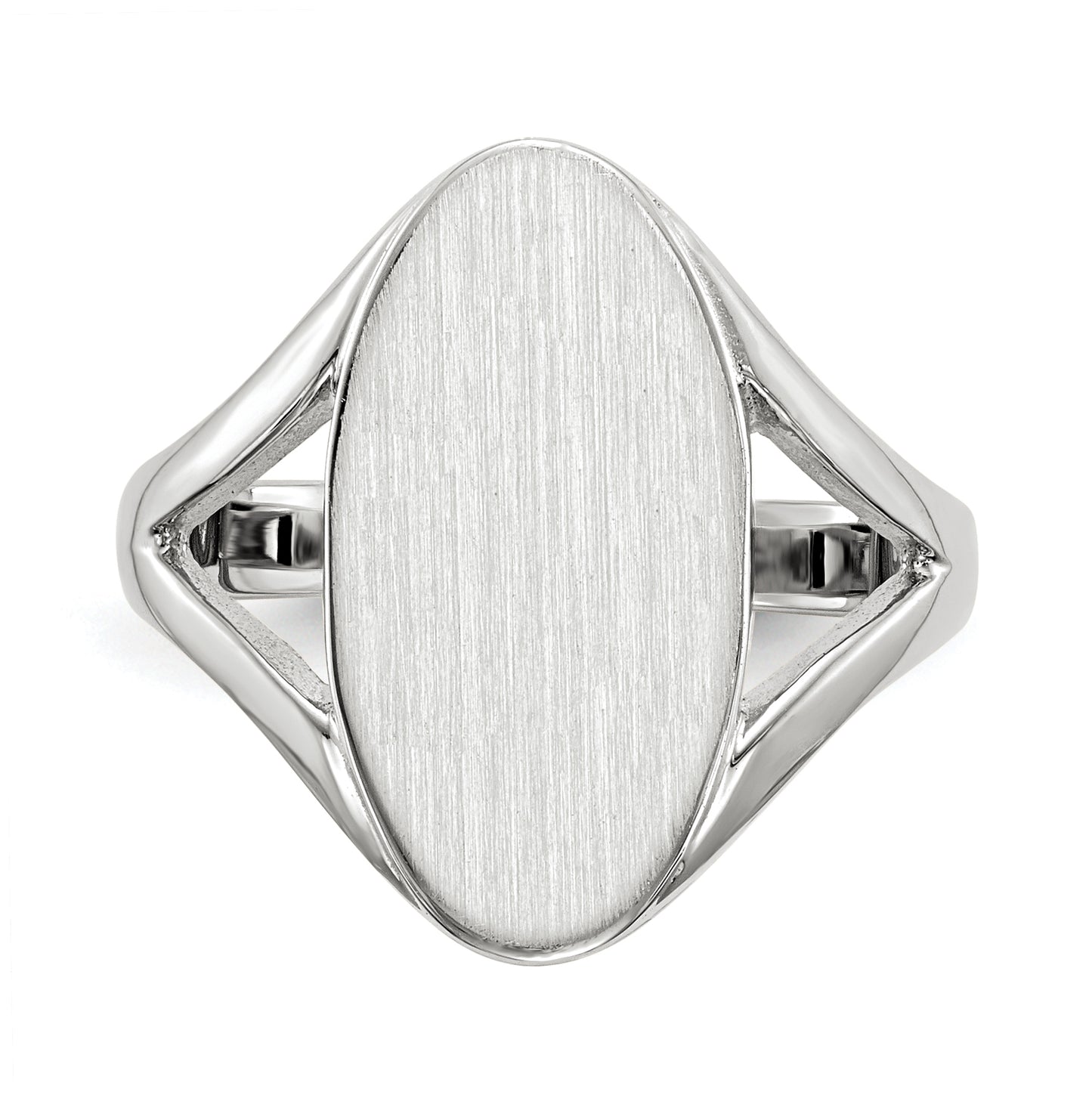 10k White Gold 17.0x9.0mm Closed Back Signet Ring