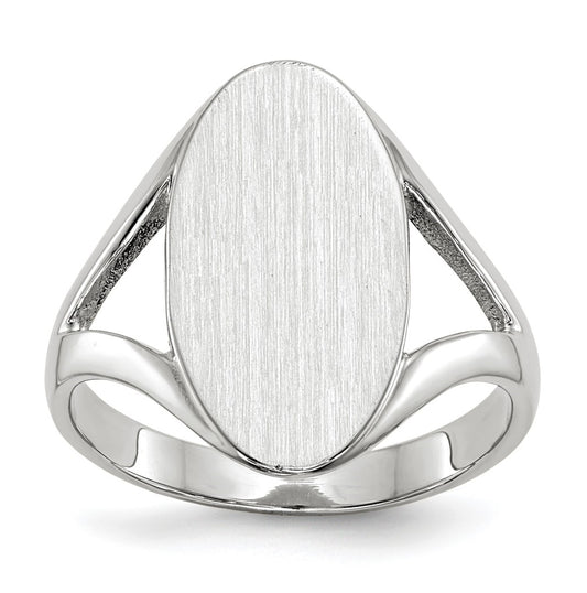 10k White Gold 17.0x9.0mm Closed Back Signet Ring