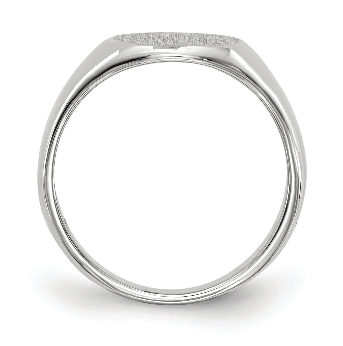 14k White Gold 8.5x8.0mm Closed Back Child's Signet Ring