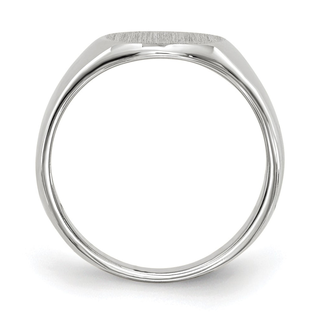 14k White Gold 8.5x8.0mm Closed Back Child's Signet Ring