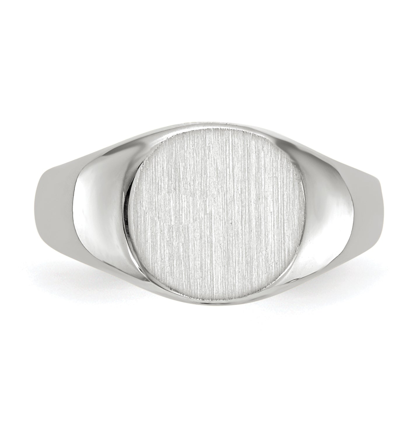 14k White Gold 8.5x8.0mm Closed Back Child's Signet Ring