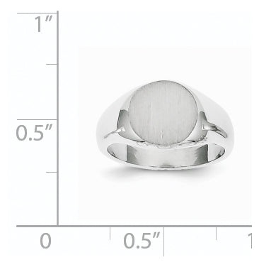 14k White Gold 8.5x8.0mm Closed Back Child's Signet Ring