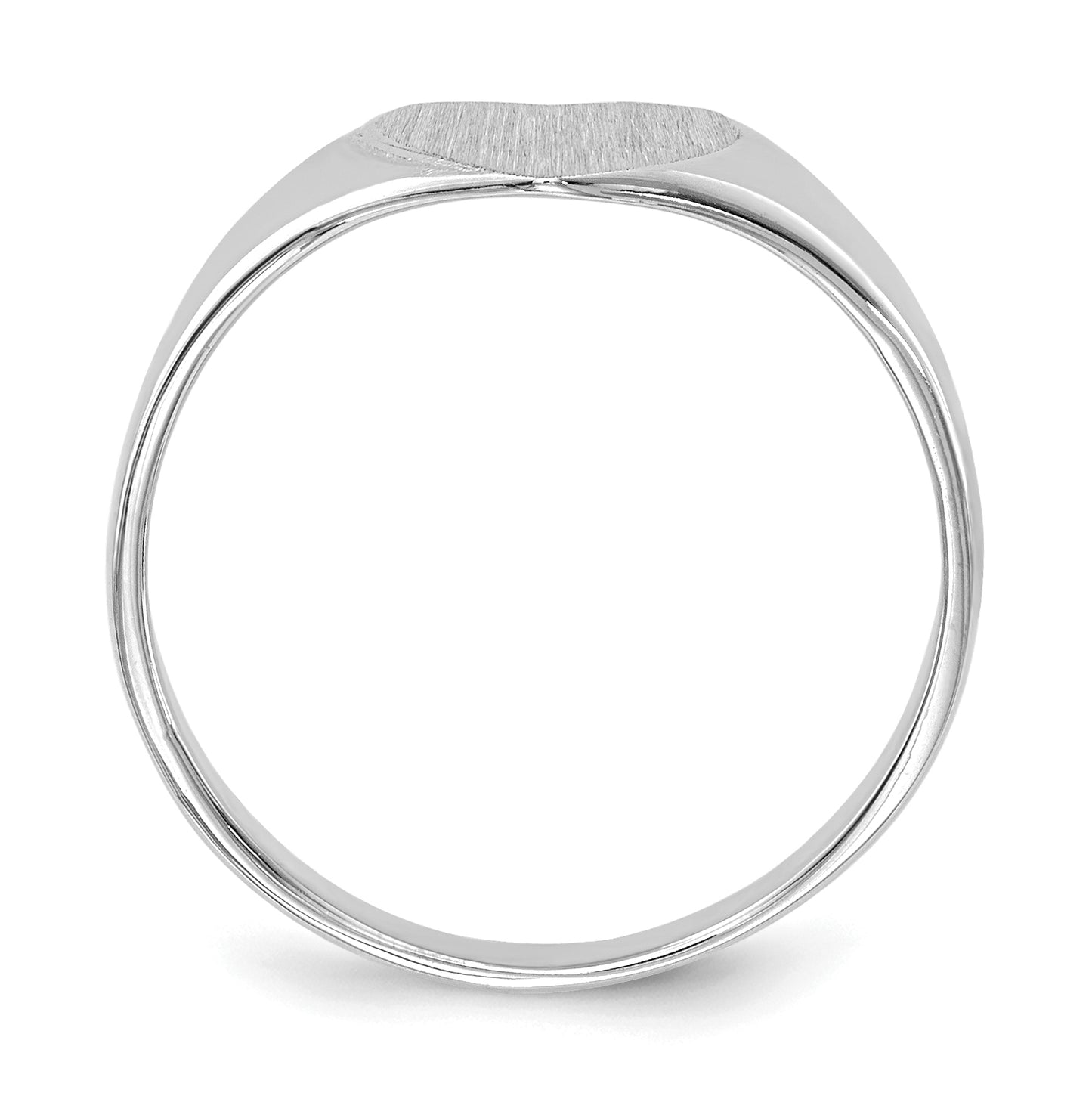 14k White Gold 8.5x9.0mm Closed Back Heart Signet Ring