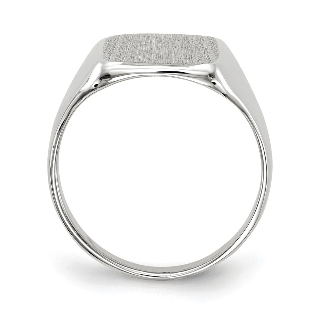 14k White Gold 10.5x11.0mm Closed Back Signet Ring