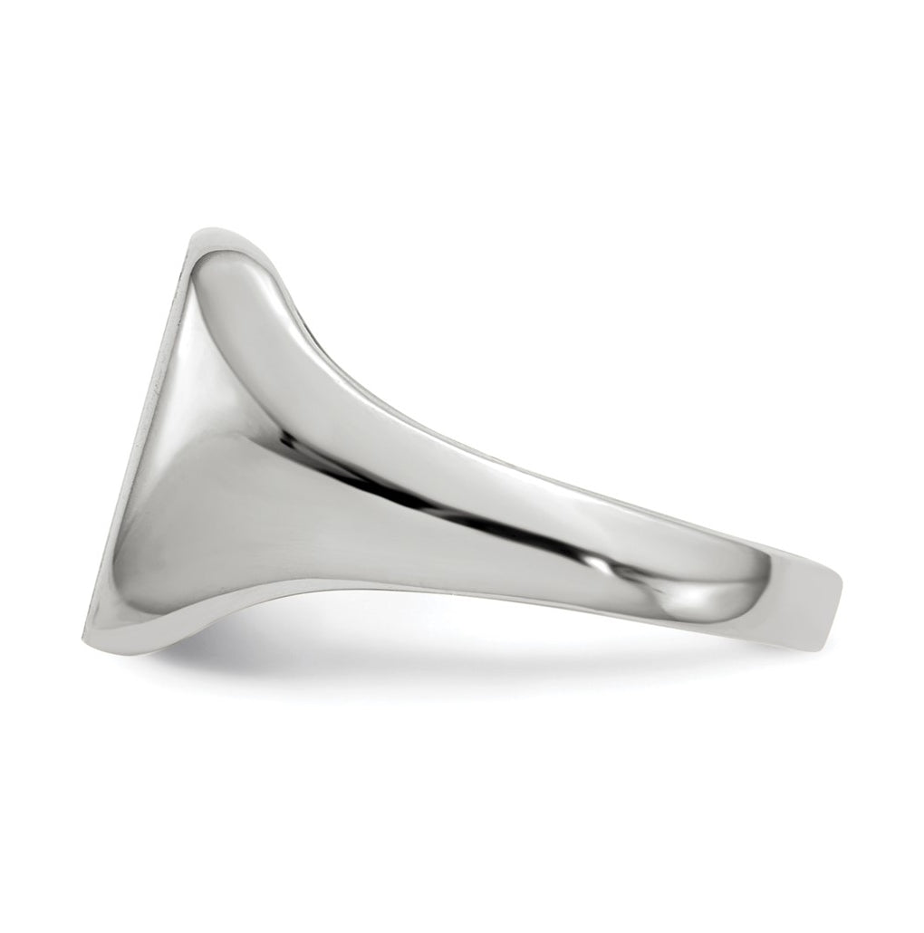 14k White Gold 10.5x11.0mm Closed Back Signet Ring