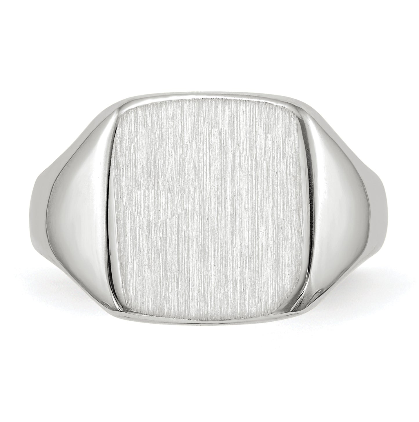 14k White Gold 11.0x10.5mm Closed Back Signet Ring