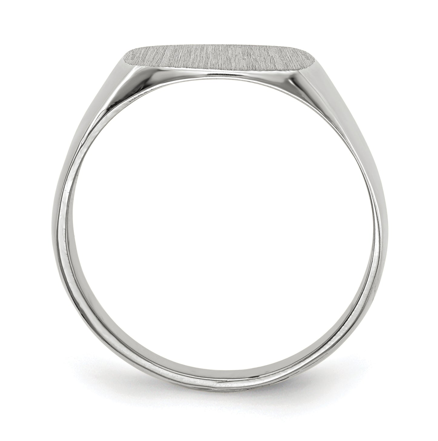 10k White Gold 12.5x12.5mm Closed Back Signet Ring