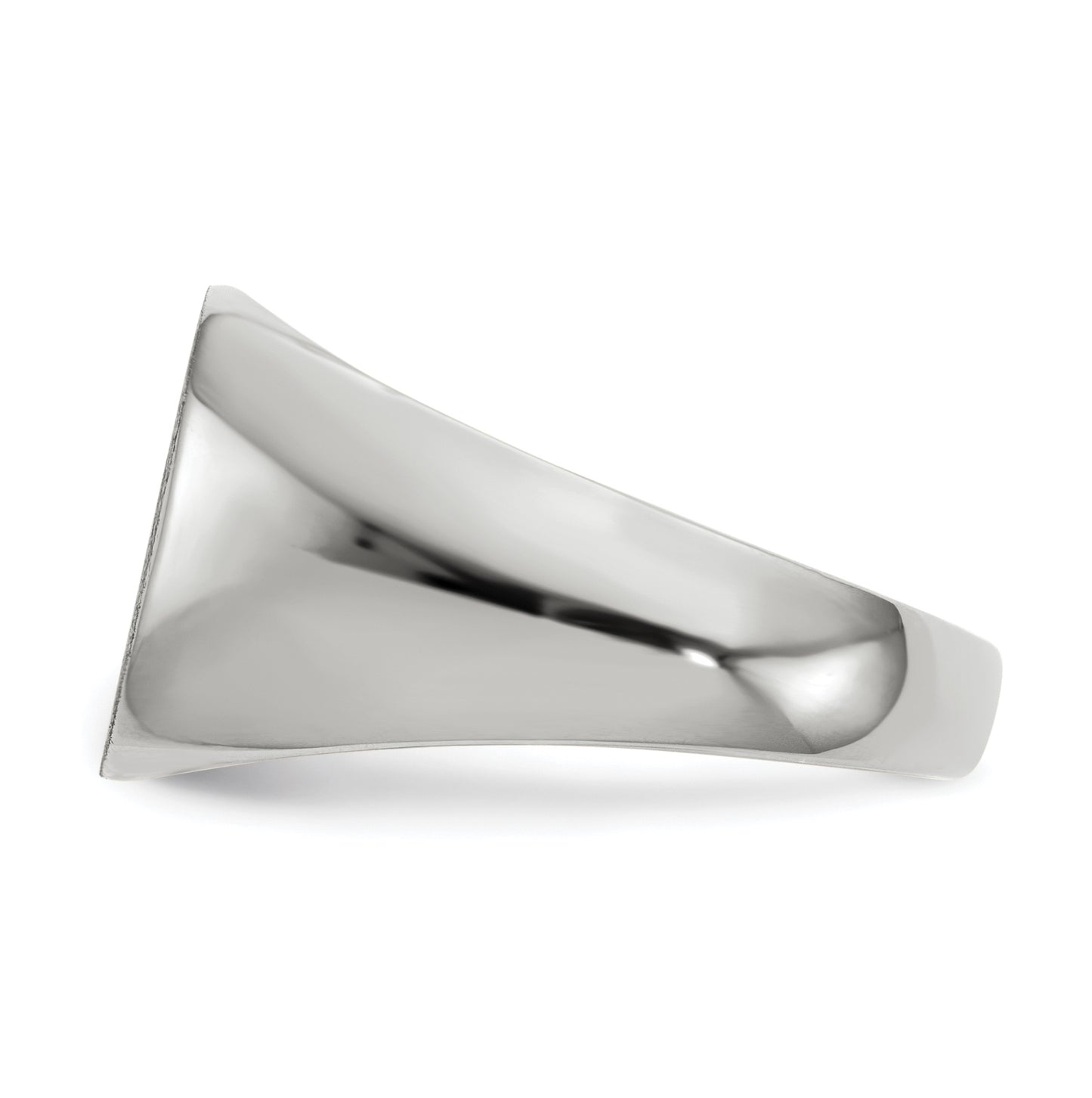 10k White Gold 12.5x12.5mm Closed Back Signet Ring